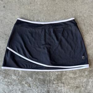 K-Swiss Black White Performance Tennis Skort Skirt With Built In Shorts Size L